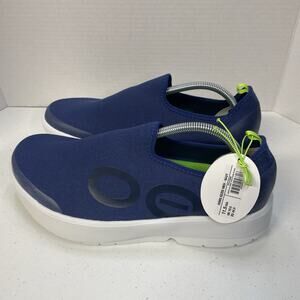 OOFOS Mens Size 11.5 Shoes NEW OOMG Eezee Navy Blue Slip On 5082 Recovery Low